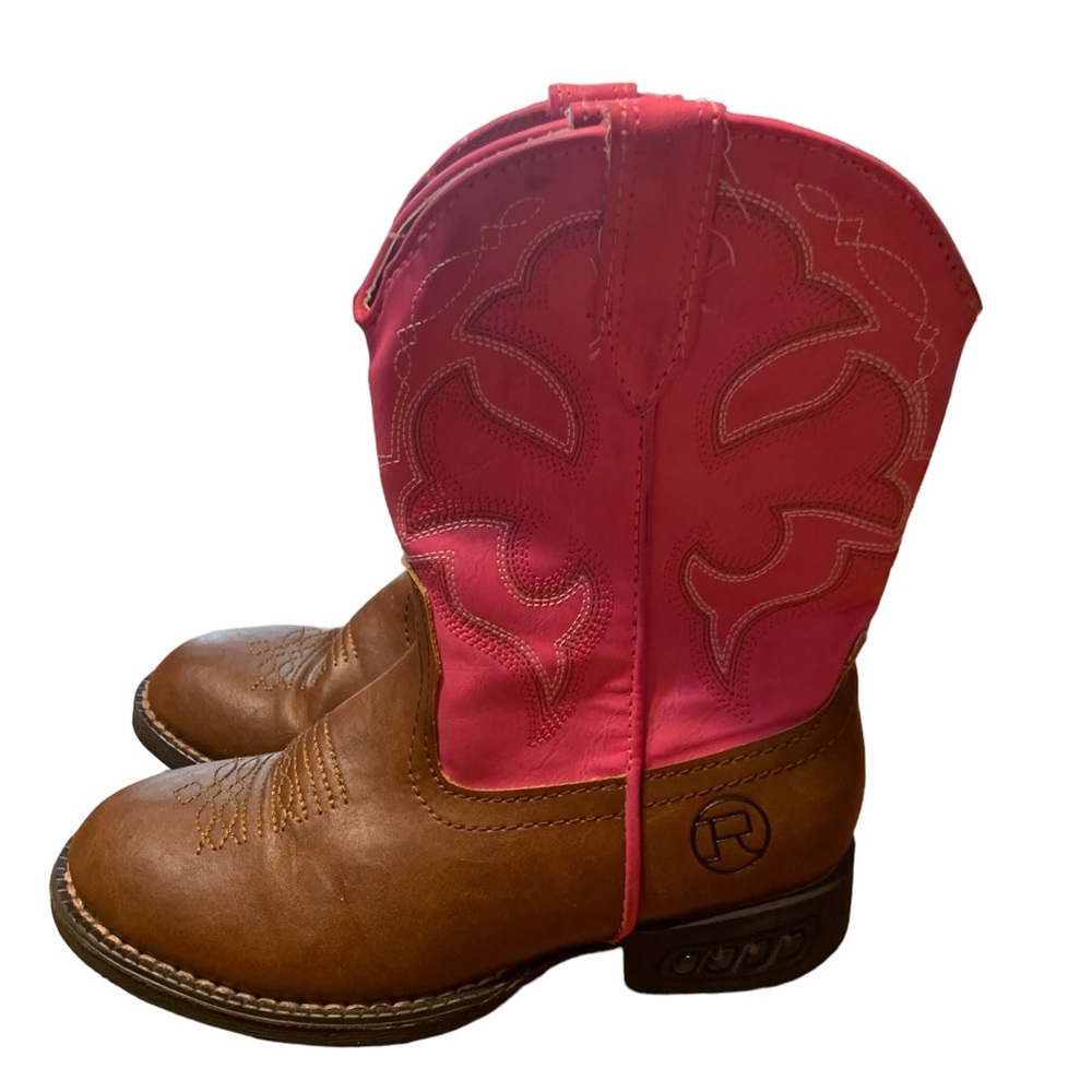 🌹 ROPER Little Kids Girls Light Up Boots Size 11 Pink Brown